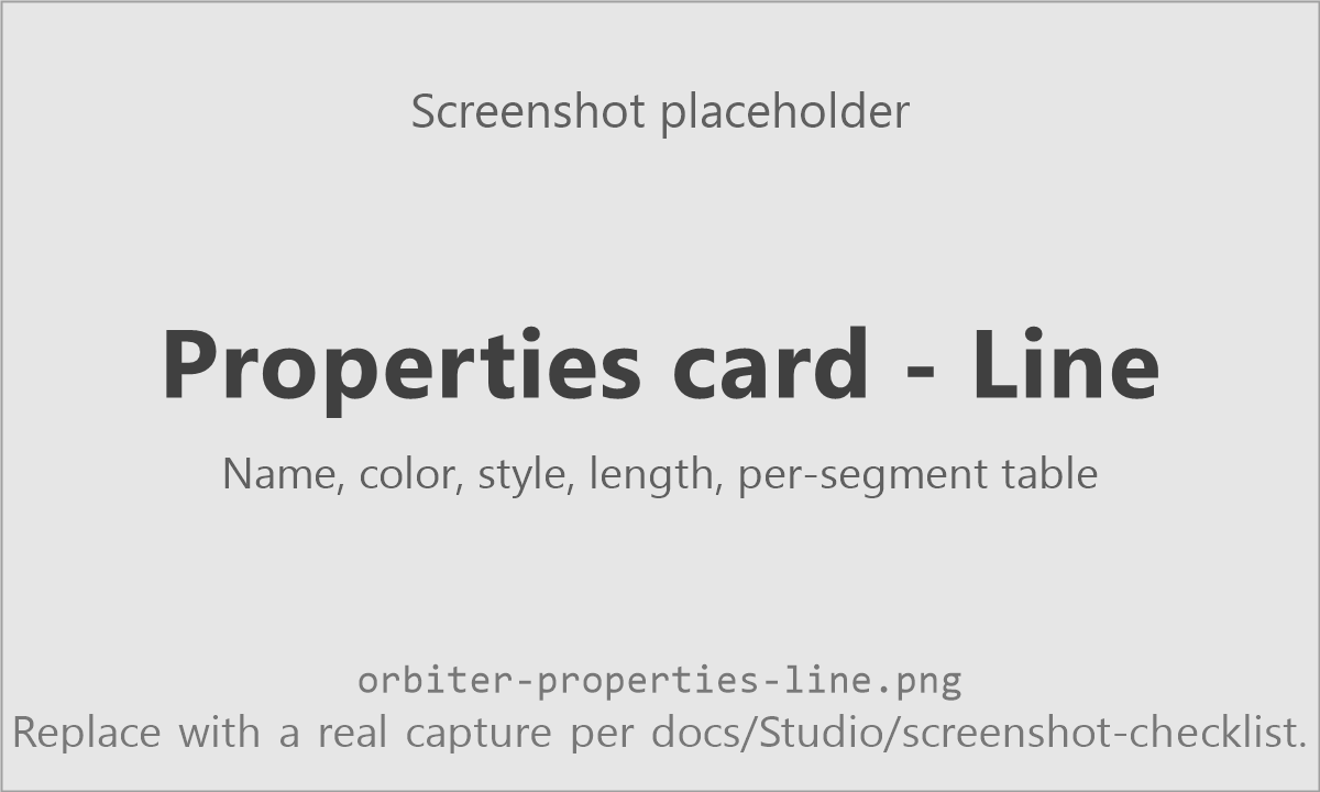Properties card — Line
