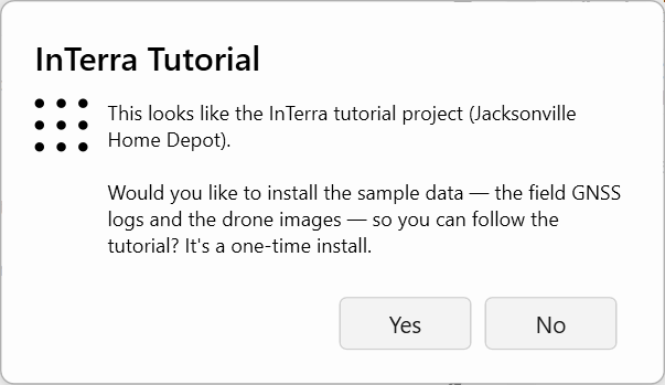 Tutorial sample-data prompt